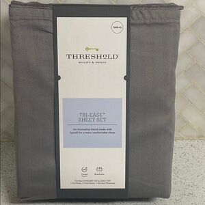 Threshold Tri-Ease Twin XL Sheet Set Grey Herringbone